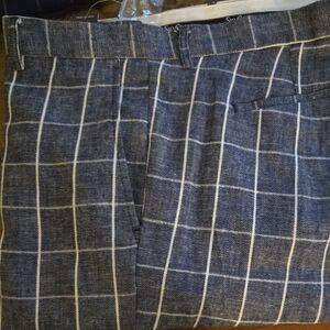 Stacy Adams Blue Plaid Dress Pants